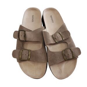 Sonoma Women's 9 M Slip on Leather Sandals with Adjustable Buckles